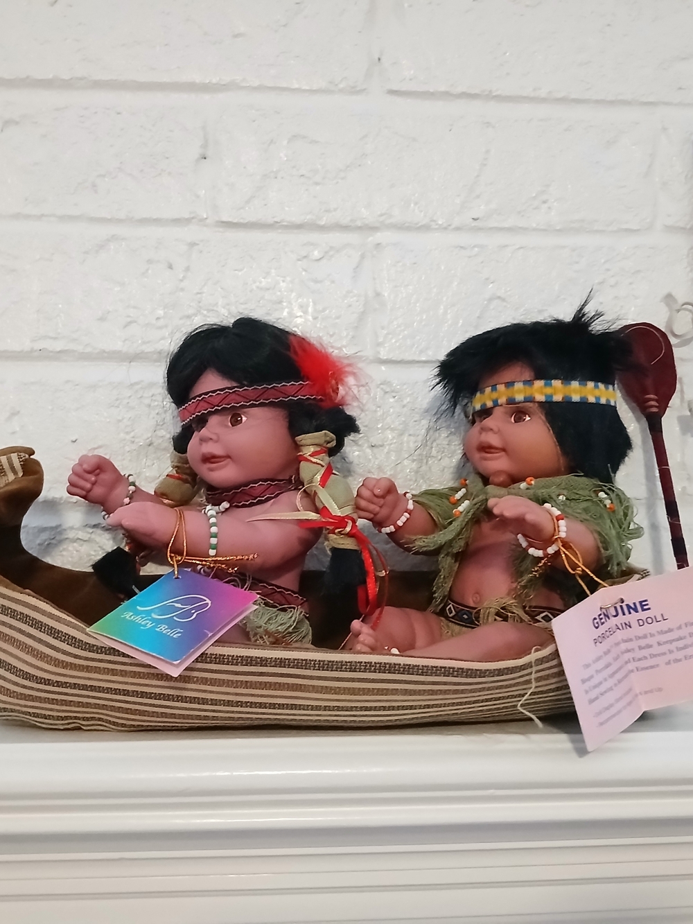 Ashley Belle Twin Native Doll Set in Striped Canoe -SET - Picture 2 of 6